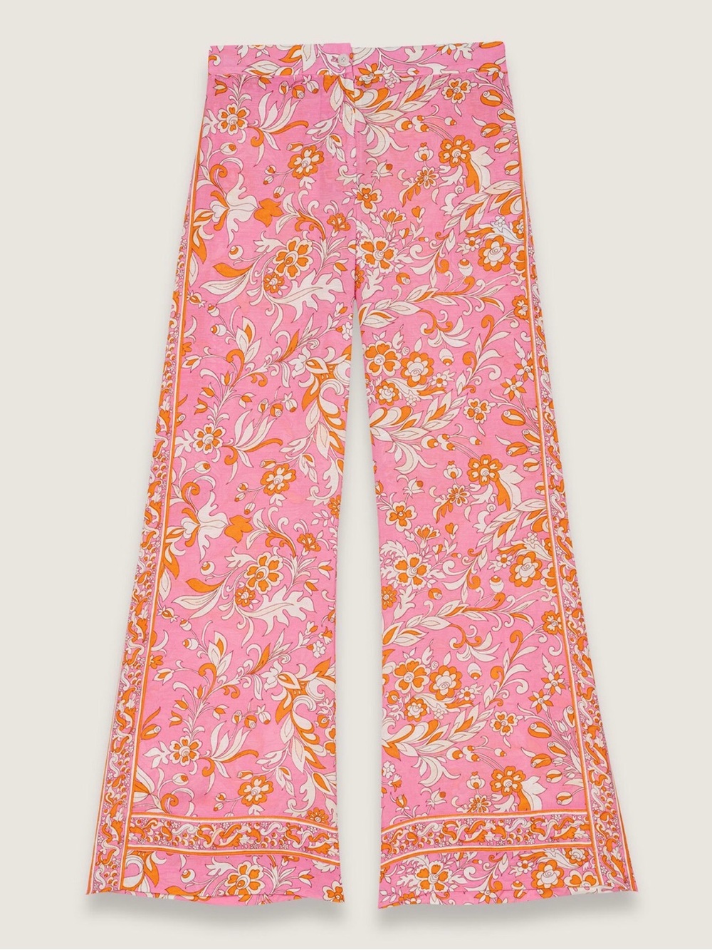 BRAND NEW - Maje Pink and Orange Floral Palazzo Pants